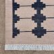 Handmade Black And Beige Cotton Minimalist Dhurrie For Living Room